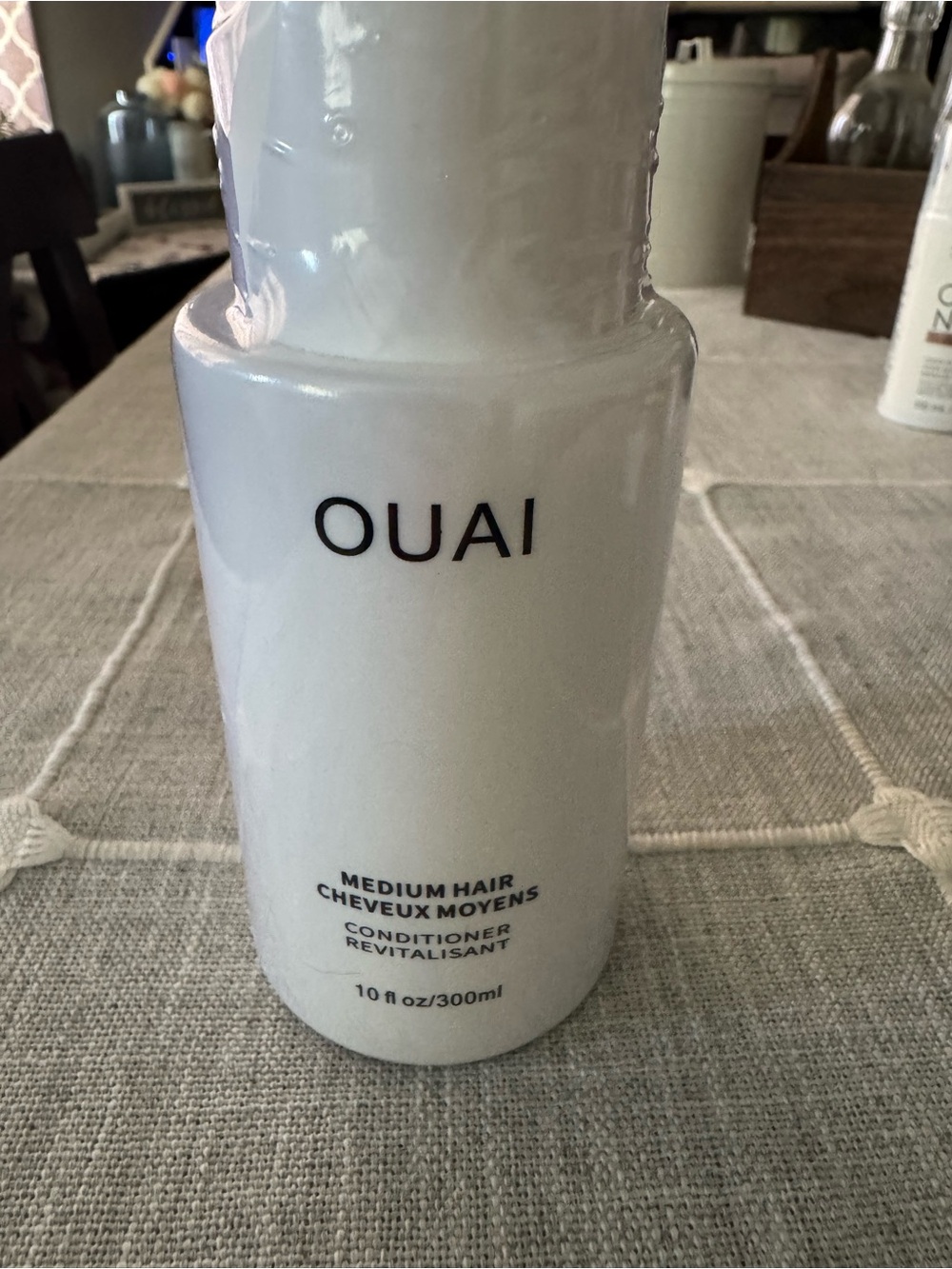 Hair Conditioner Bottle on Table